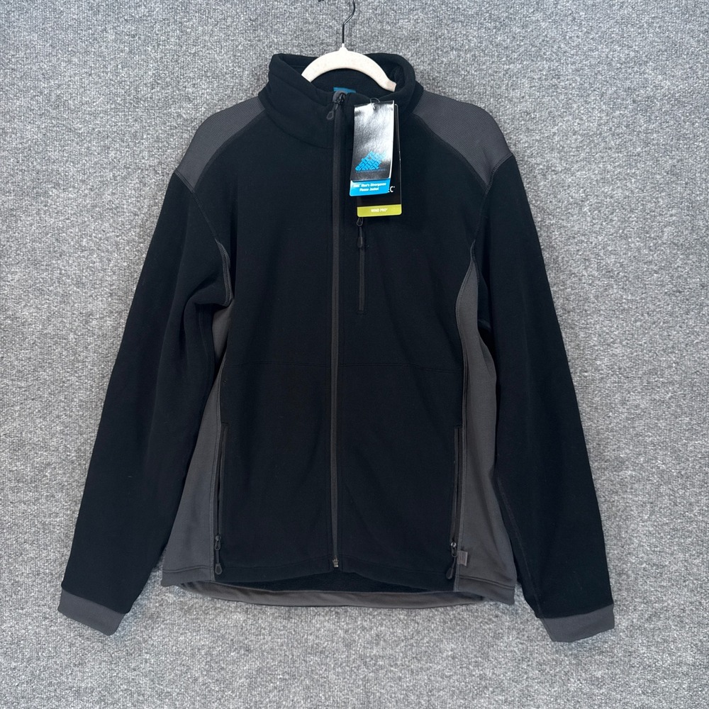 Eastern Mountain Sports Jacket Mens Medium Black Polartec Wind Pro Outdoors NWT
